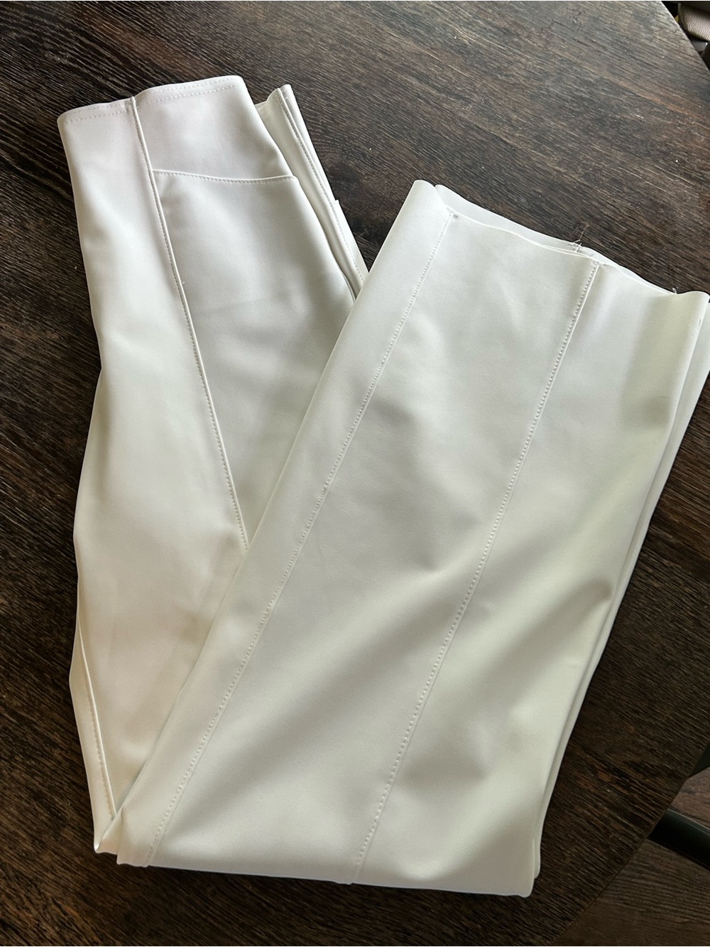 M2057 by Maria Pinto Wide Leg White Trouser Pants, size 4